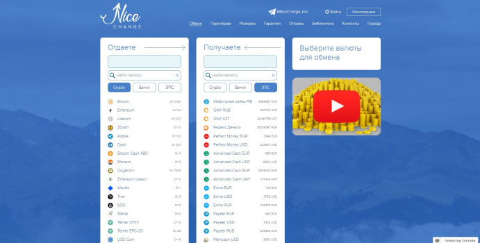 Nicechange.org - Review and Feedback. Replenishment of payment system accounts and withdrawal of funds to fiat for investors