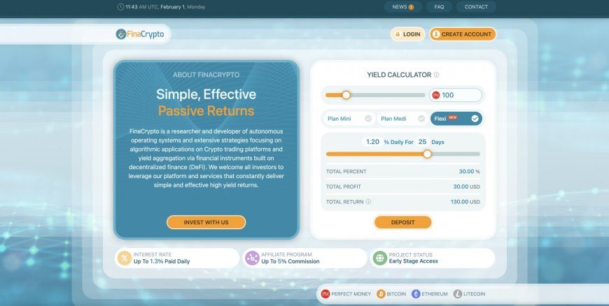Finacrypto.com — Объявление о новом настраиваемом инвестиционном плане!