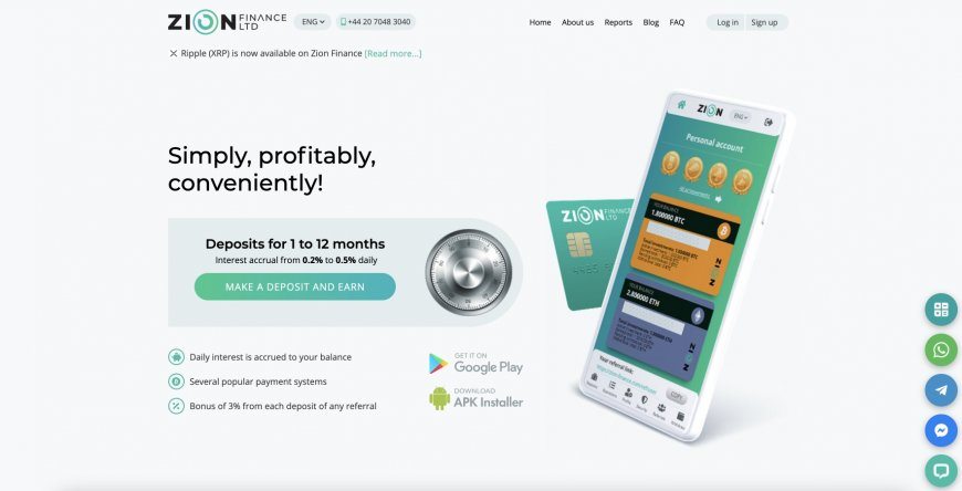 Zion-finance.com — Появилась бессрочная стартовая страховка на 1000$.
