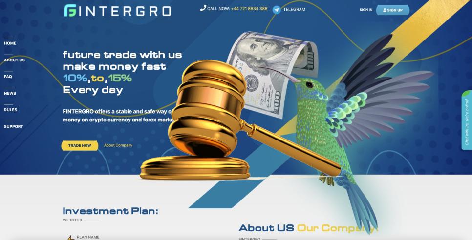 Fintergro.com — SCAM! Компенсации выплачены.