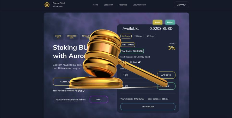 Aurorastake.com — SCAM! Компенсации выплачены.