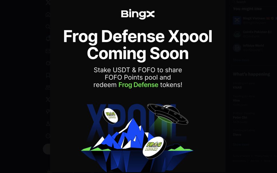 Xpool Frog Defense (FOFO) on BingX: Staking USDT and FOFO
