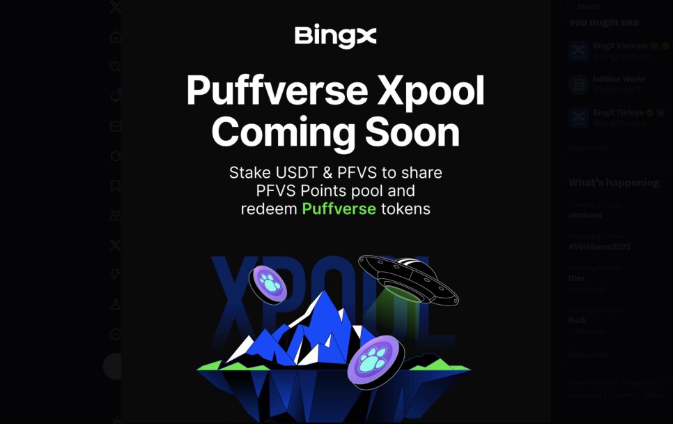 Xpool Puffverse (PFVS) on BingX: Staking USDT and PFVS